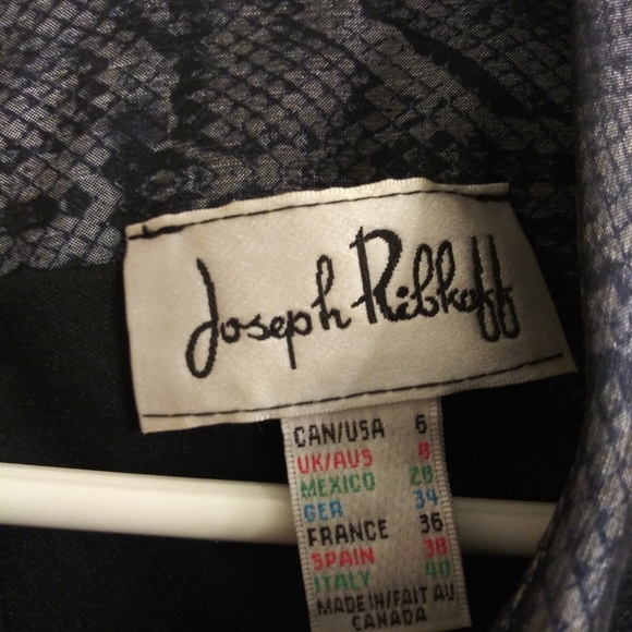 Joeseph Ribkoff Blue & Gray Snakeskin Sheath Dress - Picture 3 of 3